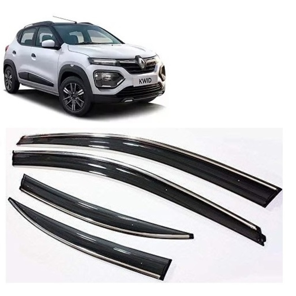 rain window door visor wind deflectors and sunshield protectors  For Kwid - black